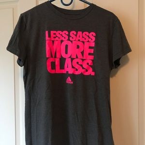 Adidas T-shirt “less sass more class”